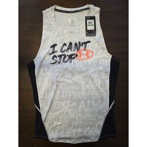 NEW Under Armour Tank Top Men L Compression Fit Active Workout I Cant Stop NWT